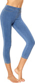 Womens Classic Denim Capri Legging with Pockets
